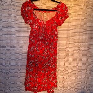 Flowy Red Floral Dress | NWT